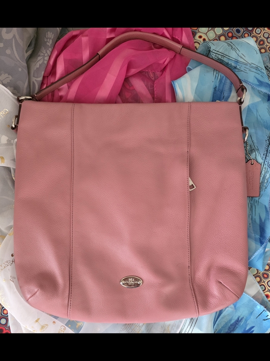 Coach Handbags - Coach Pink Pebbled Leather Shoulder Hobo